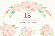 Watercolor Wedding Floral Ornaments, a Decorative Illustration by Designoo (Thumbnail 5 of 8)