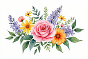 Vibrant Floral Watercolor Bouquet, an Illustration by hafijul (Thumbnail 9 of 13)