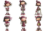 Quirky Christmas Cute Girl Clipart, an Illustration by Craft Nest (Thumbnail 4 of 8)