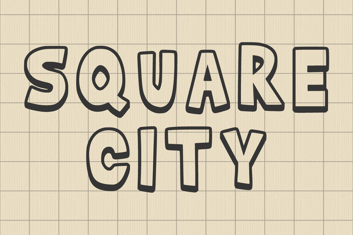 Super Blok outline cartoon font, a Blackletter Font by Fourteen Letter (Photo 7 of 7)