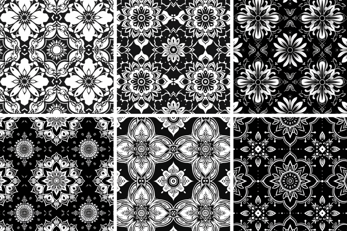 Black Mandala Seamless Patterns, a Pattern Graphic by PrintablesByFranklyn (Photo 2 of 4)