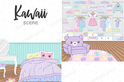 Kawaii Room Illustration, a Decorative Illustration by GlamArtZhanna (Thumbnail 1 of 3)