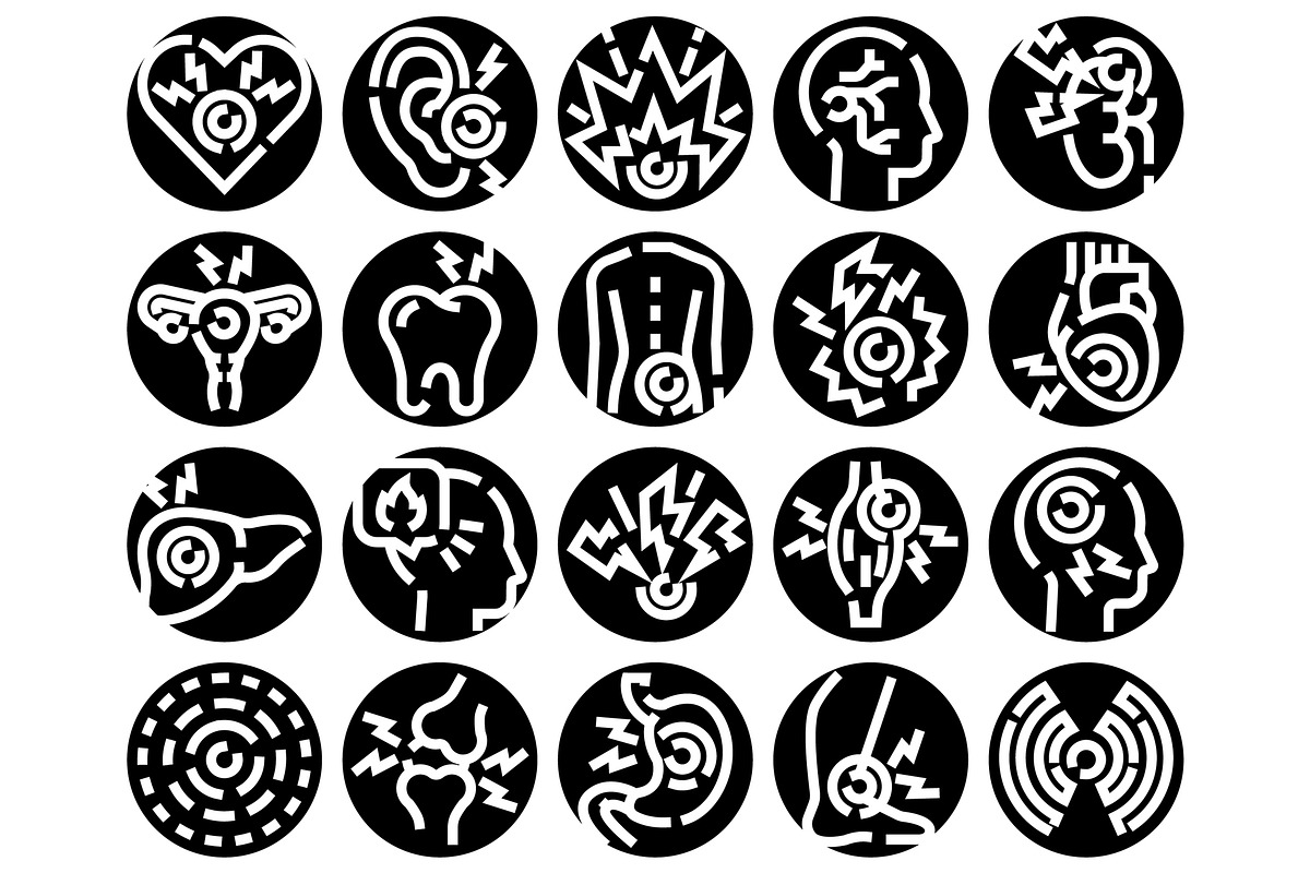 Human body parts experiencing pain, an Object Graphic by pikepicture (Photo 2 of 3)