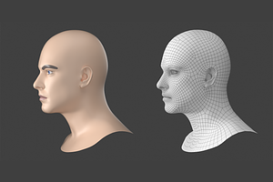 Natural Male Head 01 Generic Mesh