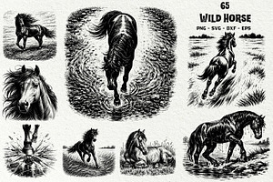 Wild Horse SVG Graphics Bundle