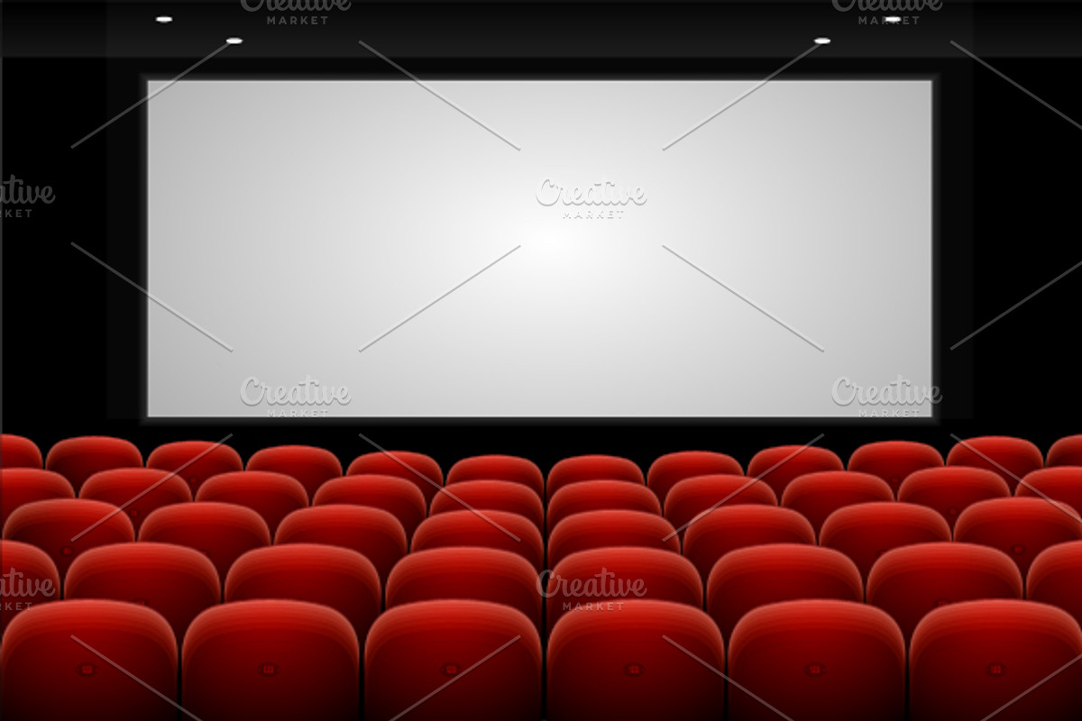 Vector red cinema, theatre seats