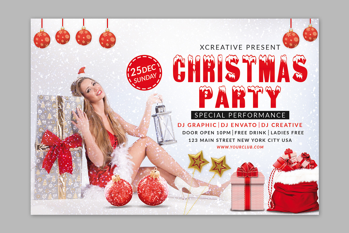 Horizontal Merry Christmas Flyer, a Flyer Template by Creative  designer (Photo 3 of 3)