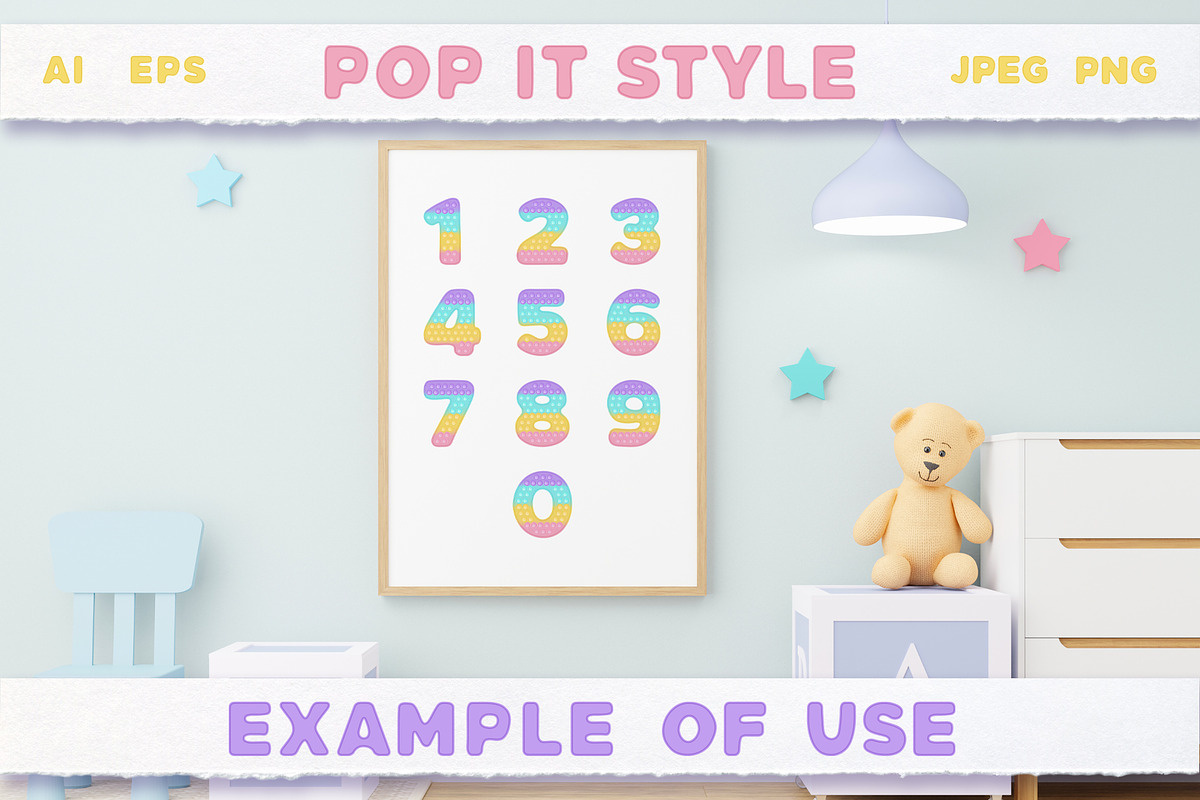 Pop it pastel alphabet & numbers, an Education Illustration by VectoriyA (Photo 5 of 6)