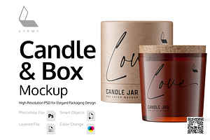 Candle & Box PSD Mockup, a Product Mockup by Karma