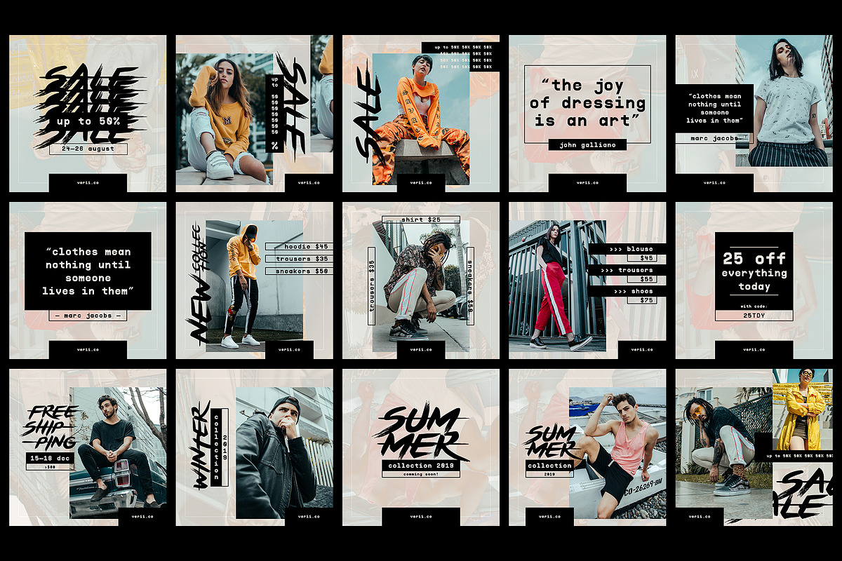 Street Fashion - Instagram Set, a Social Media Template by Mariux (Photo 2 of 7)
