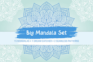 Big Hand Drawn Mandala Set