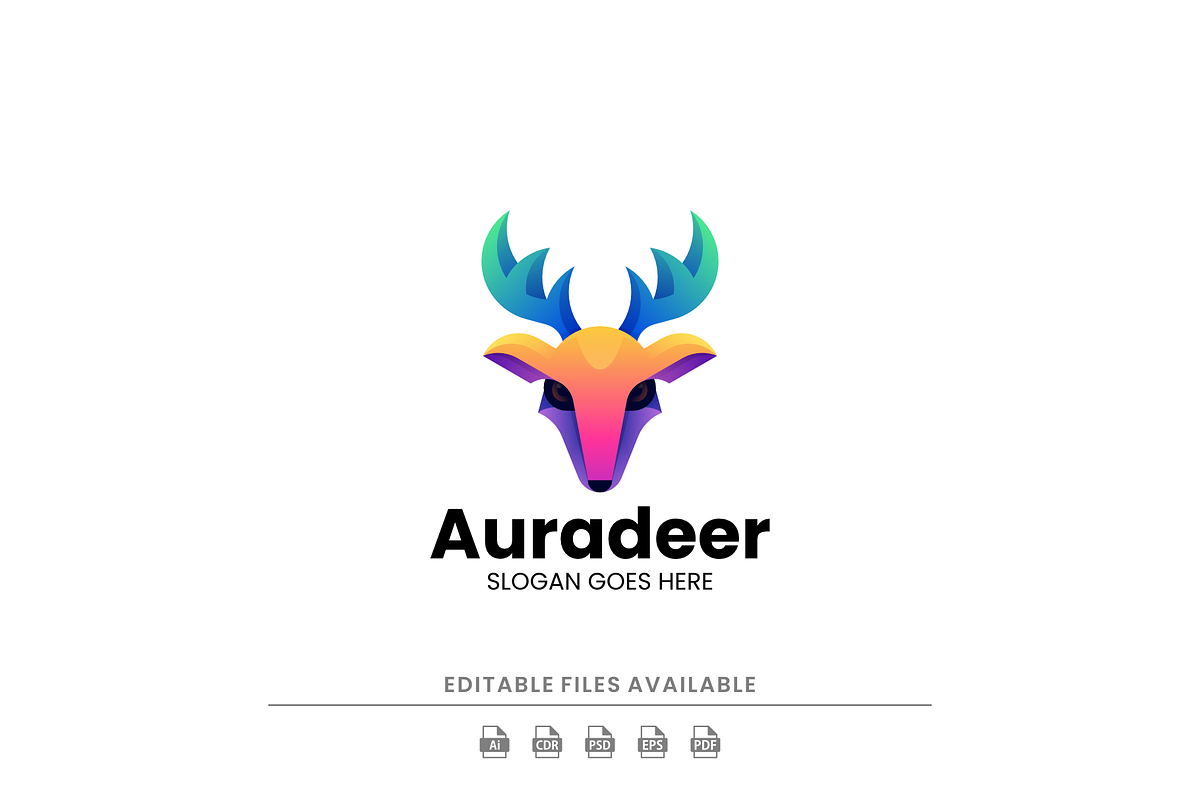 Gradient Modern Head Deer Logo, a Branding & Logo Template by Artnivora.Std