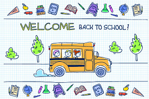 School Bus with Children