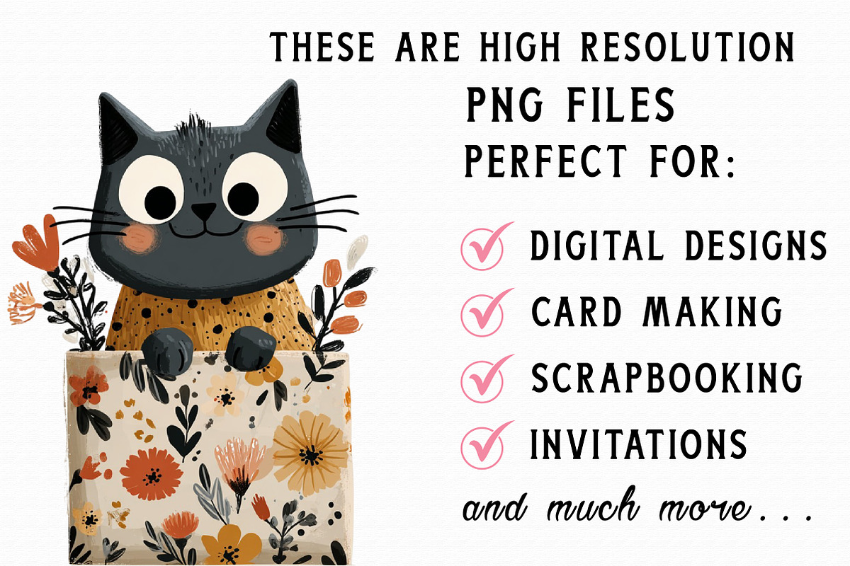 Quirky Cats Clipart PNG, an Illustration by Libby Wishes (Photo 7 of 7)