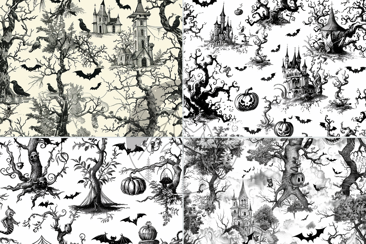 Halloween Chinoiserie Pattern, a Pattern Graphic by Paper & Pattern Studio (Photo 6 of 9)
