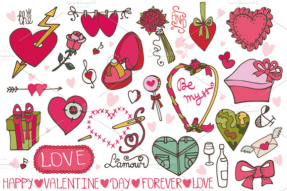 Valentines Day Color Decor Set03