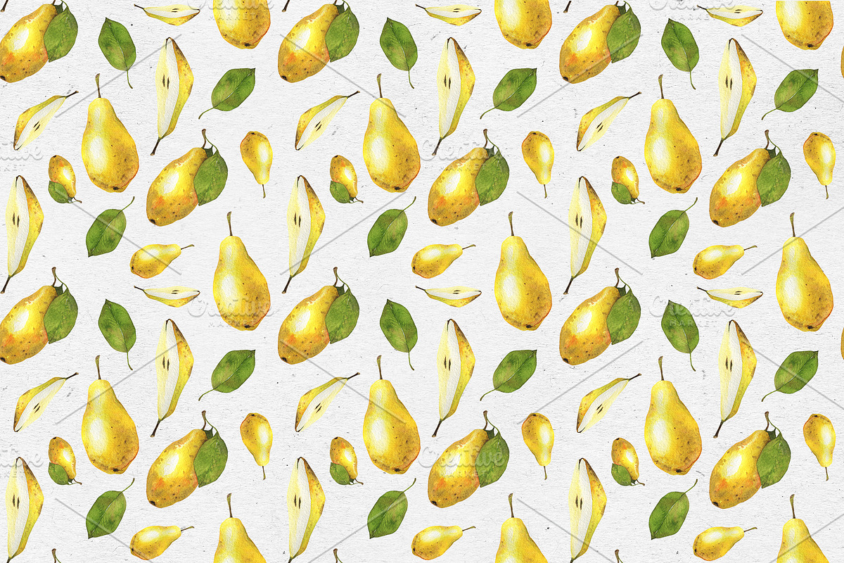 Juice pears. Watercolor collection, a Decorative Illustration by Maria's little shop (Photo 9 of 11)