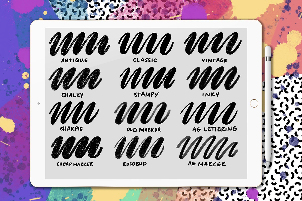 12 Beginner Lettering Brushes, a Brush Add-On by Alexis Gentry (Photo 2 of 5)