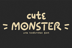 Cute Monster - Cute Handwritten Font