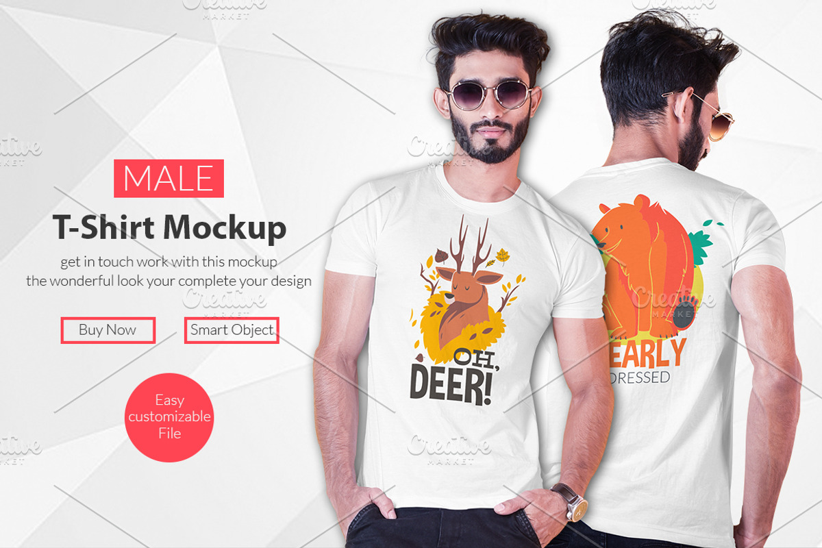 Male t-shirt Mockup-V-2-004, a Shirt Mockup by designvillage (Photo 1 of 6)