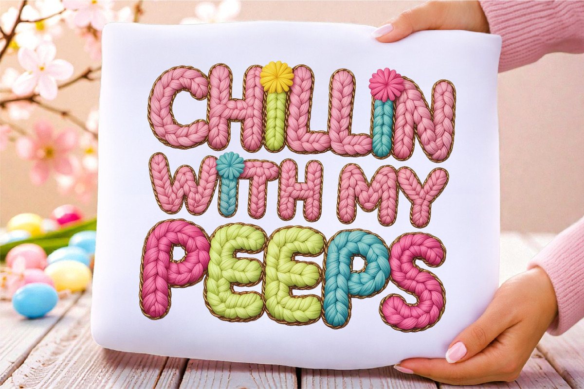 Knitted Easter Quotes PNG Bundle, an Illustration by RobertsArt (Photo 3 of 9)