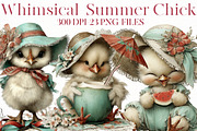 Whimsical Summer chick Clipart, an Illustration by Designworld (Thumbnail 1 of 8)