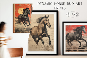 Dynamic Horse Duo Art Prints