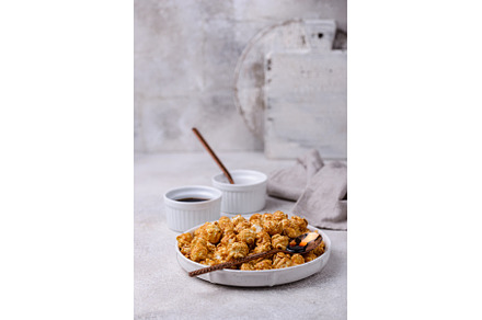 Salted caramel popcorn in bowl, a Food & Drink Photo by Yulia Furman
