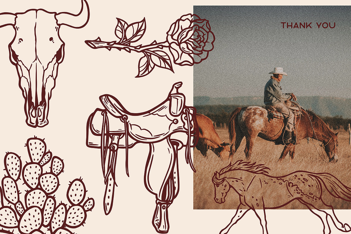 Wild & Western • Cowboy illustration, an Illustration by Pony Gold Studio (Photo 5 of 5)