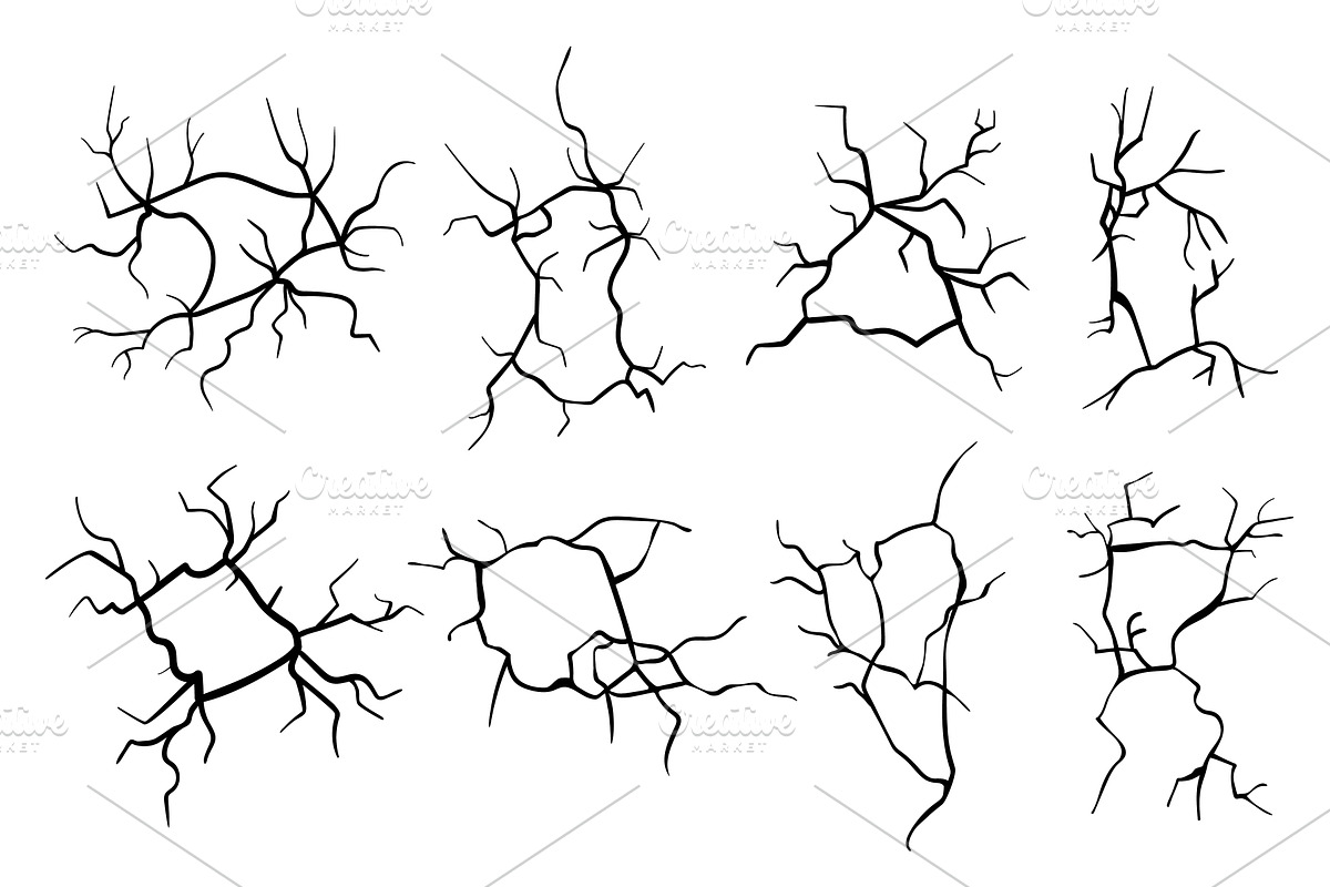 Ground cracks, breaks on land, an Illustration by Things for designers