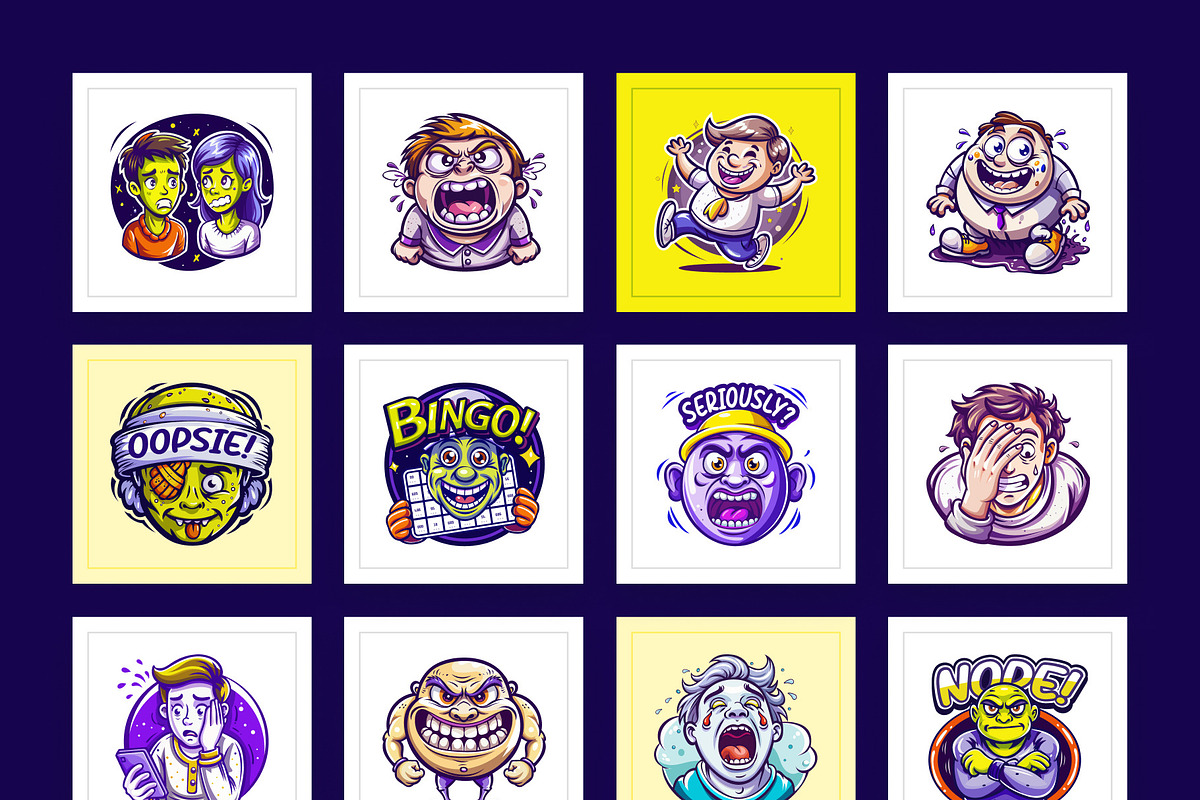 Reaction Stickers Set, an Emoji Icon by Prosymbols (Photo 8 of 9)