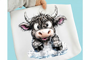 Whimsical Pool Day Highland Cow, an Illustration by designcity5 (Thumbnail 4 of 5)