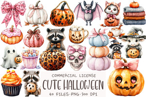 Cute Halloween Sublimation Clipart, an Illustration by OK Design