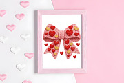 Crochet Valentines Day Coquette Bow, an Illustration by CraftArtStudio (Thumbnail 4 of 4)