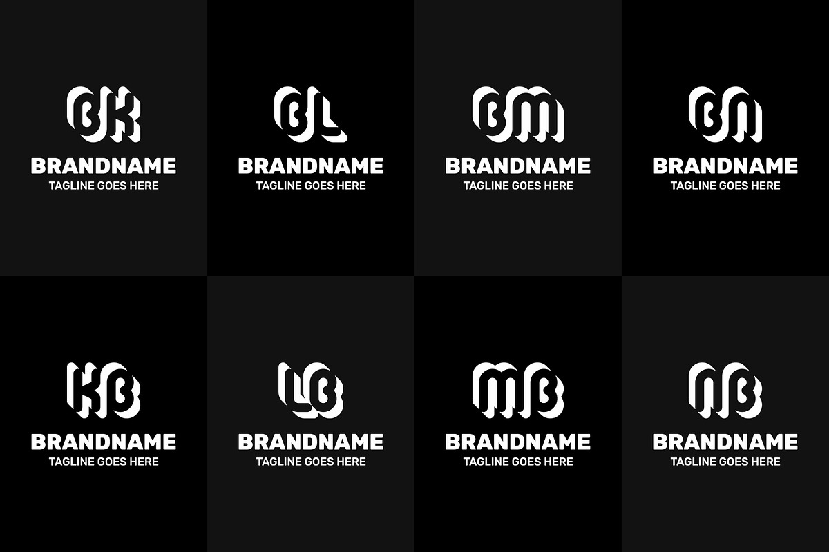 Letters BK KB BL LB BM MB BN NB Logo, a Branding & Logo Template by Pray Art Design Studio (Photo 2 of 2)