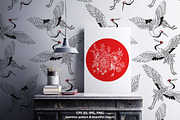 Japanese Cranes. Asian collection., a Pattern Graphic by Anastasia (Thumbnail 2 of 11)
