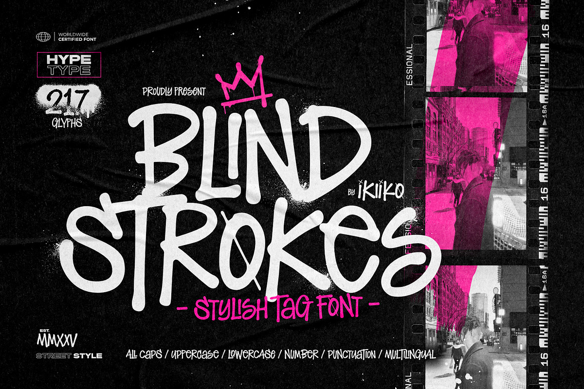 Blind Strokes - Stylish Tag Font, a Handwritten Font by ikiiko (Photo 1 of 7)