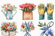 Watercolor Flower Shop Clipart, an Illustration by Craft Nest (Thumbnail 2 of 6)