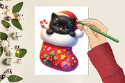 Peeking Black Cat Clipart, an Illustration by RobertsArt (Thumbnail 3 of 7)