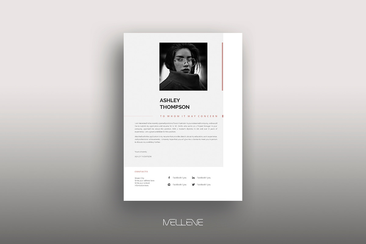 CV / Resume template for MS Word, a Resume Template by Mellene Templates (Photo 3 of 3)