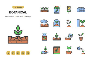 Botanical Color Icons, an Icon by Spacepixel Creative