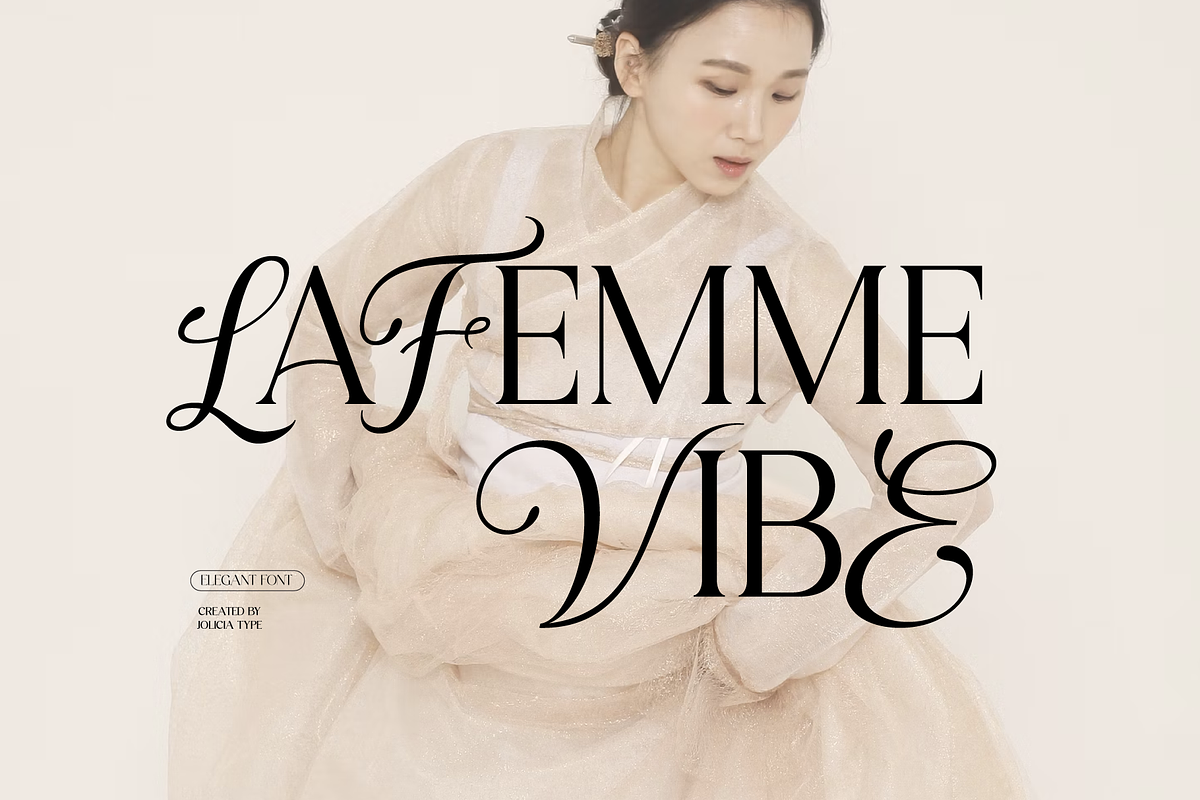 LaFemme Vibe | Serif Font, a Font by Jolicia Type (Photo 1 of 11)
