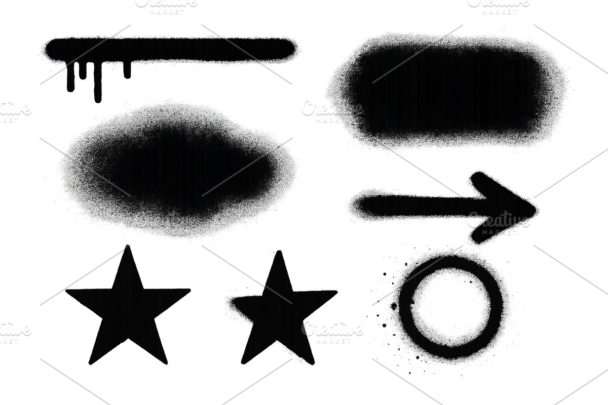 Black spray paint designs including, an Illustration by ZinetroN