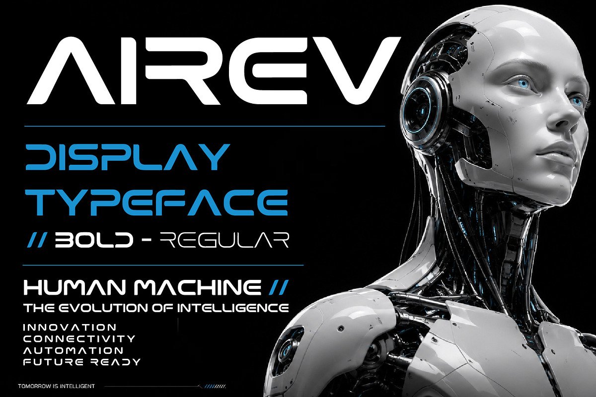 AIREV – Futuristic Display Typeface, a Sans Serif Font by HypeWorksCo (Photo 1 of 9)