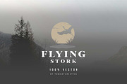 Flying Stork, Sunset Silhouette Logo, a Branding & Logo Template by Glowin_studio (Thumbnail 2 of 2)