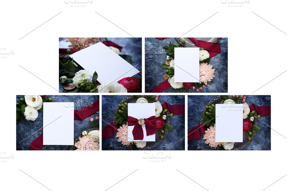 Dark floral  invite mock up bundle featuring mockup, mock up, and mockups, an Arts & Entertainment Photo by Mockette (Photo 4 of 4)