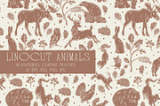 Linocut Animals rustic patterns, an Animal Illustration by Carpet Tapete Pretzel (Thumbnail 1 of 17)