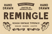 Remingle – Rough Vintage Typeface, a Sans Serif Font by Arendxstudio (Thumbnail 1 of 8)