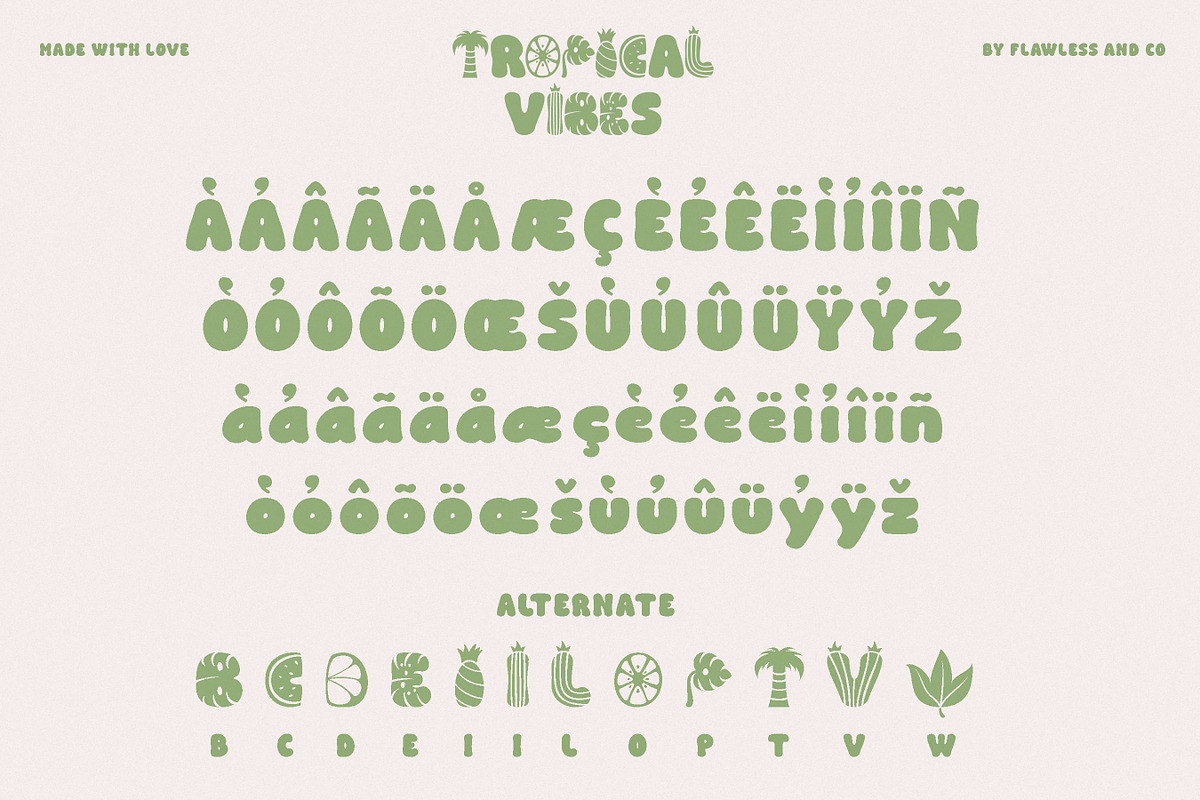 Tropical Vibes - Display Retro Font, a Sans Serif Font by Flawless And Co (Photo 9 of 9)