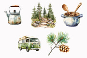 Watercolor Camping Clipart, a Seasonal Illustration by Design Market (Thumbnail 4 of 4)